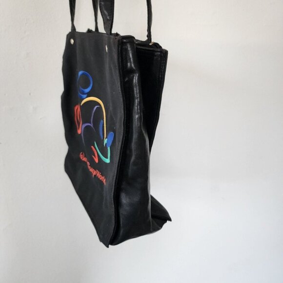 Vintage Walt Disney World Mickey Leather Purse Handbag Zip Close - Picture 5 of 6